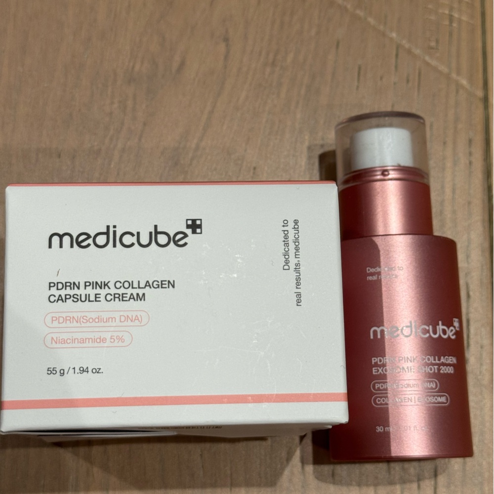Medicube Pink Collagen Capsule Cream and serum